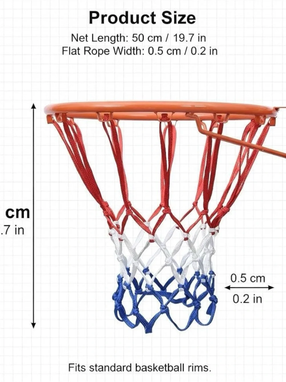 Tri-Color Outdoor Basketball Net - Picture 6 of 6